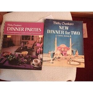 Vintage 1970 Betty Crocker's DINNER PARTIES & New Dinner For Two Cookbooks